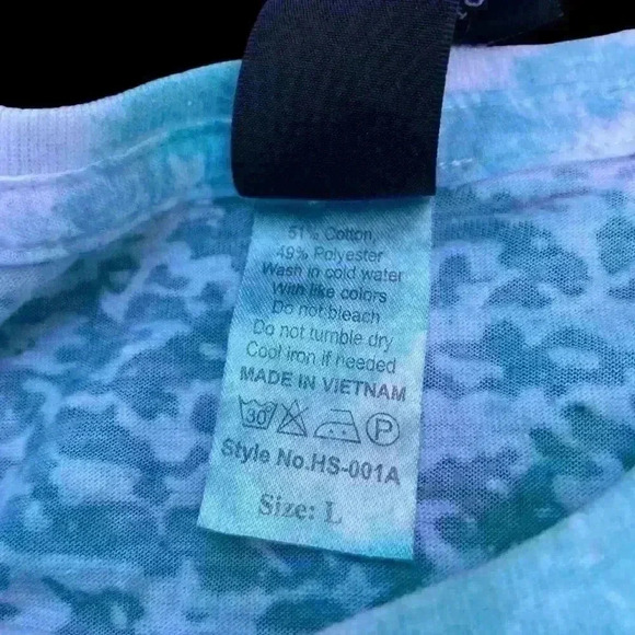 R23 Burn Out Tee Acid WashY2K Snake Animal Print Blue White Semi Sheer Retro L - Picture 4 of 7